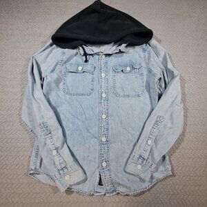 Hollister Light Denim Long Sleeve Button-up